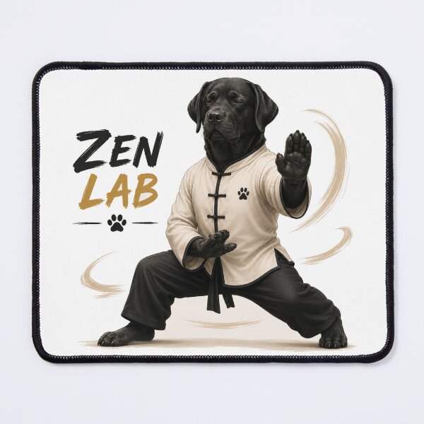 Item preview, Zen Lab Masters – Labrador Meditating in Kung Fu designed and sold by Goodthingstree.