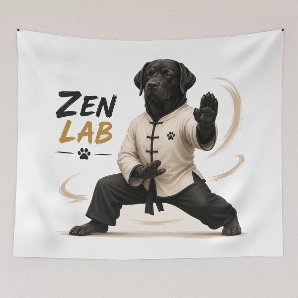 Item preview, Zen Lab Masters – Labrador Meditating in Kung Fu designed and sold by Goodthingstree.