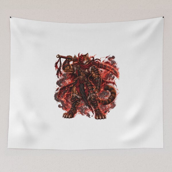 Item preview, Crimson Ronin Cat – Anime Samurai Warrior designed and sold by WelLarsDigitals.
