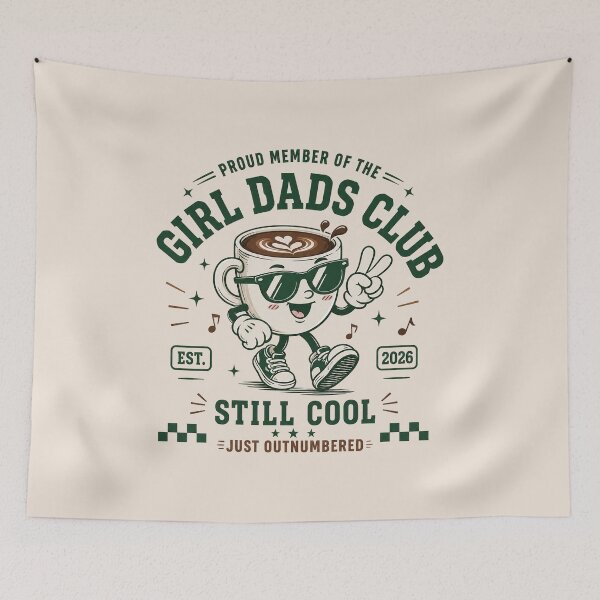 Item preview, Girl Dad, Cool Dads Club, Funny Dad Of Girls, Retro Coffee, Father's Day designed and sold by Quiajia.