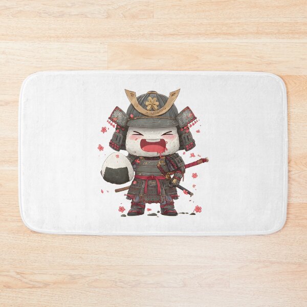 Item preview, chibi samurai warrior eat rice ball designed and sold by cutemakerotart.