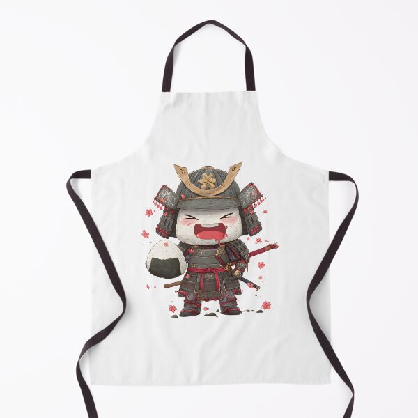 Item preview, chibi samurai warrior eat rice ball designed and sold by cutemakerotart.