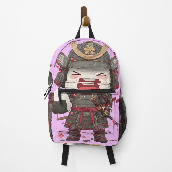 Item preview, chibi samurai warrior eat rice ball designed and sold by cutemakerotart.