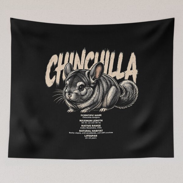 Item preview, Cute chinchilla illustration with fun facts designed and sold by rafaeltto.