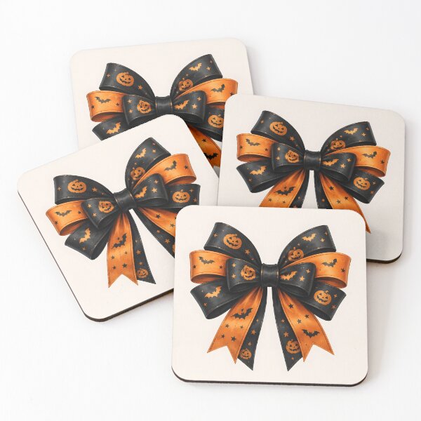 Item preview, Halloween Black and Orange Bow designed and sold by DoveArtDesigns.