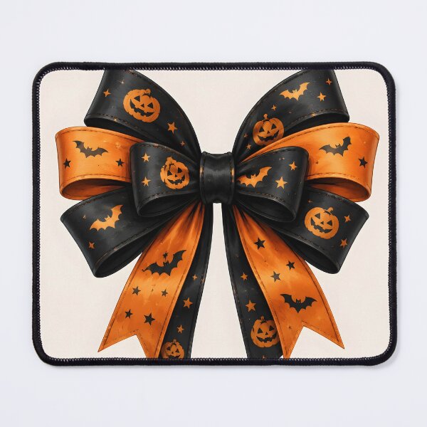Item preview, Halloween Black and Orange Bow designed and sold by DoveArtDesigns.