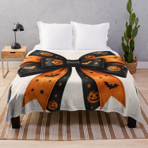 Item preview, Halloween Black and Orange Bow designed and sold by DoveArtDesigns.