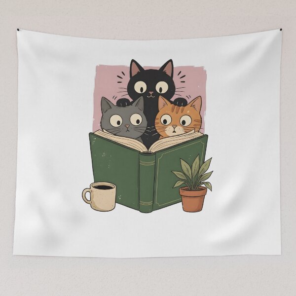 Item preview, Retro Reading Cats Shirt, Book Lover Graphic Tee, Cozy Cottagecore Cat Shirt, Vintage Reader Gift, Comfort Colors Tee designed and sold by KeyClothesline.