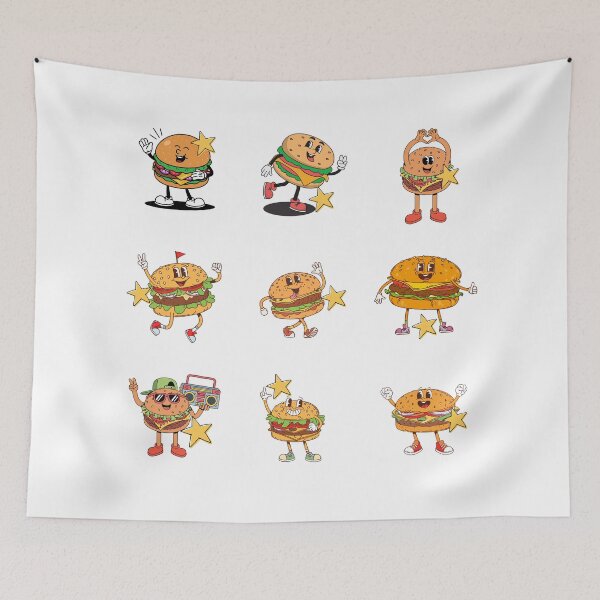Item preview, Cheeseburger, sticker pack reminders, eating out with friends designed and sold by BritishDelights.
