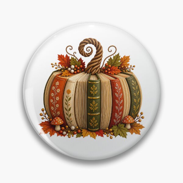 Artikelvorschau, Gemütliches Herbstbuch Kürbis - Herbstlektüre Vintage-Bücher Kürbisliebhaber Cottagecore entworfen und verkauft von CatiaStudioArt.