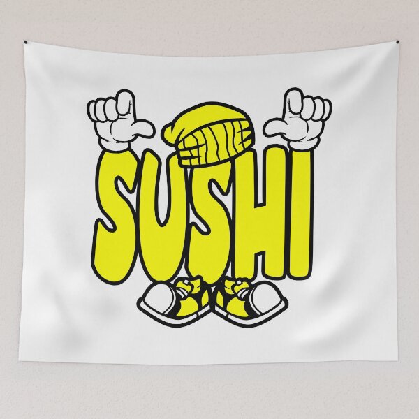 Item preview, SUSHI  - DRINK Cartoon Character Bold Retro designed and sold by NFTWords.
