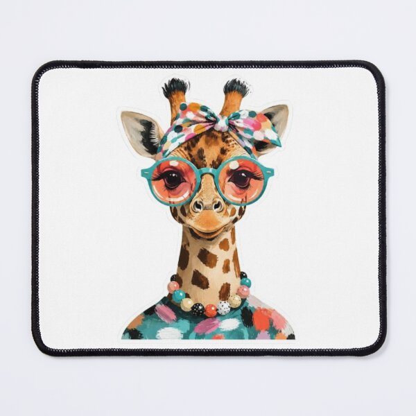 Item preview, Baby Giraffe Holding Wildflowers Bouquet designed and sold by Snurly.