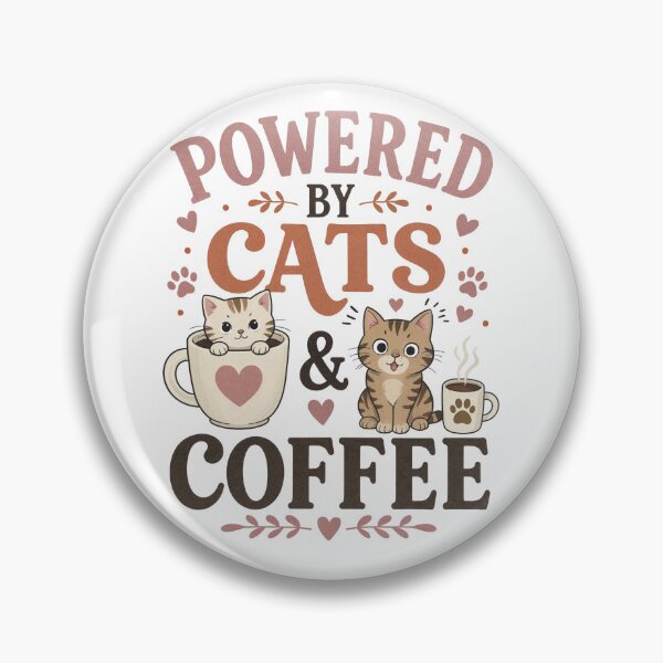 Item preview, Powered by Cats and Coffee designed and sold by digital.stickerperso.com.