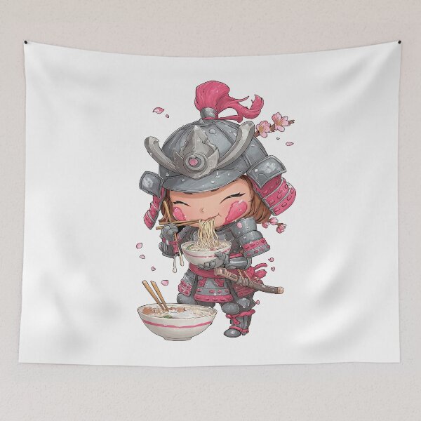 Item preview, chibi samurai warrior ramen designed and sold by cutemakerotart.