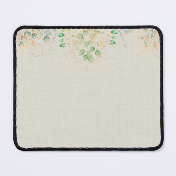 Item preview, Watercolor eucalyptus branches and golden outline botanical design on linen texture background designed and sold by Diseño que alegran tu día.