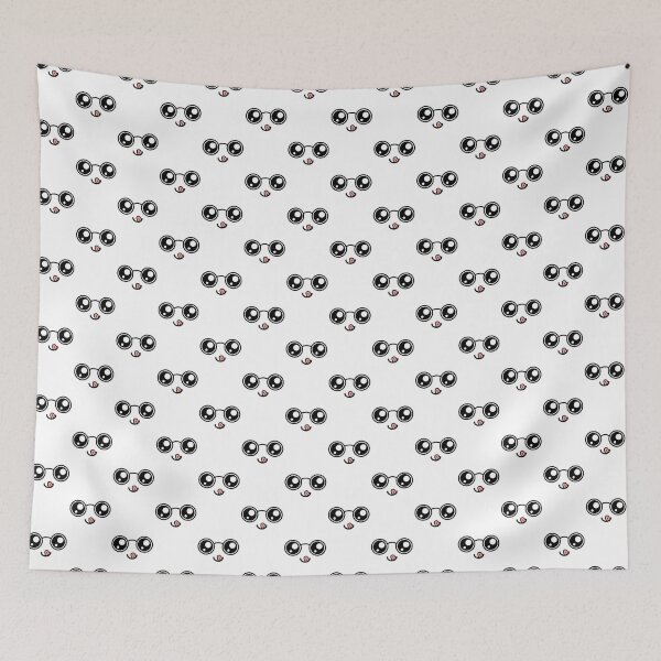 Item preview, Cute kawaii nerdy tongue out smiling face pattern designed and sold by BlushyPrint.