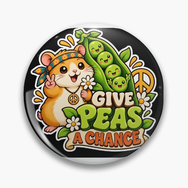 Item preview, Give Peas a Chance Hamster Pun designed and sold by davitabros.