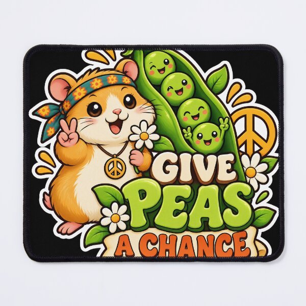 Item preview, Give Peas a Chance Hamster Pun designed and sold by davitabros.