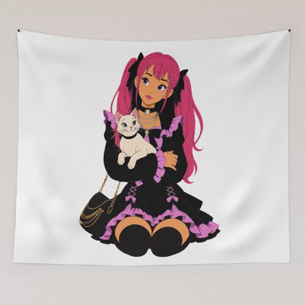 Item preview, Gothic Catgirl Pin-Up – Retro Cartoon Beauty designed and sold by Hollow Moon Studios..