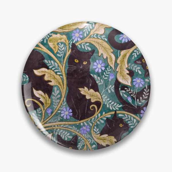 Item preview, William Morris black cats designed and sold by Gaia Marfurt.