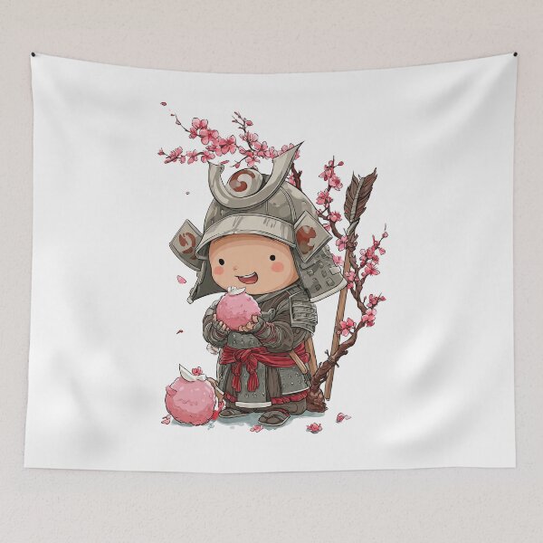 Item preview,  chibi samurai warrior with mochi designed and sold by cutemakerotart.