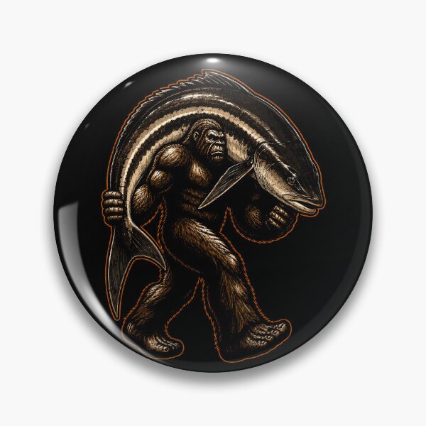 Item preview, Bigfoot carrying a giant fish illustration designed and sold by rafaeltto.