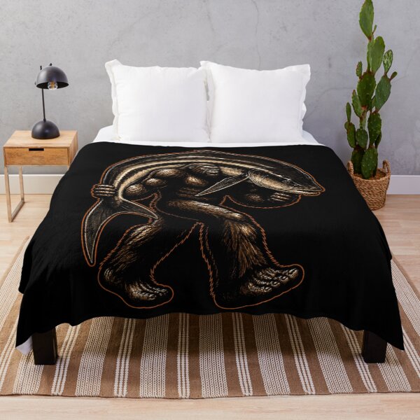 Item preview, Bigfoot carrying a giant fish illustration designed and sold by rafaeltto.