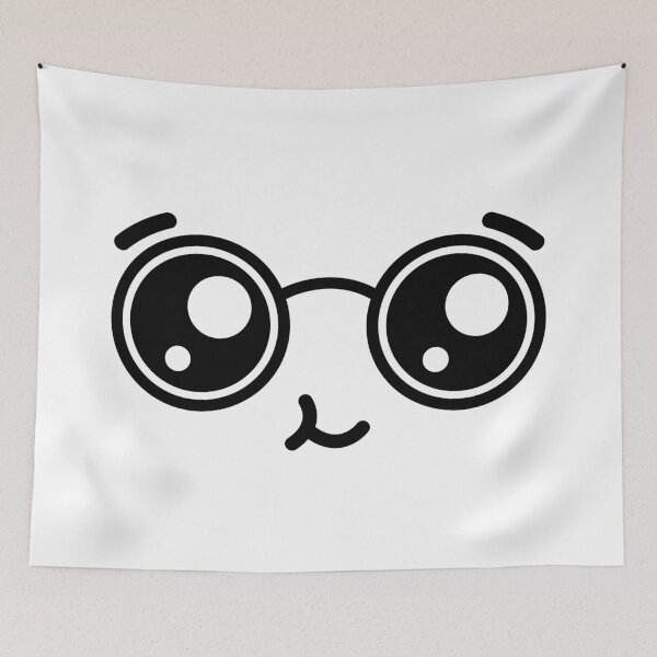 Item preview, Cute kawaii nerdy happy face designed and sold by BlushyPrint.