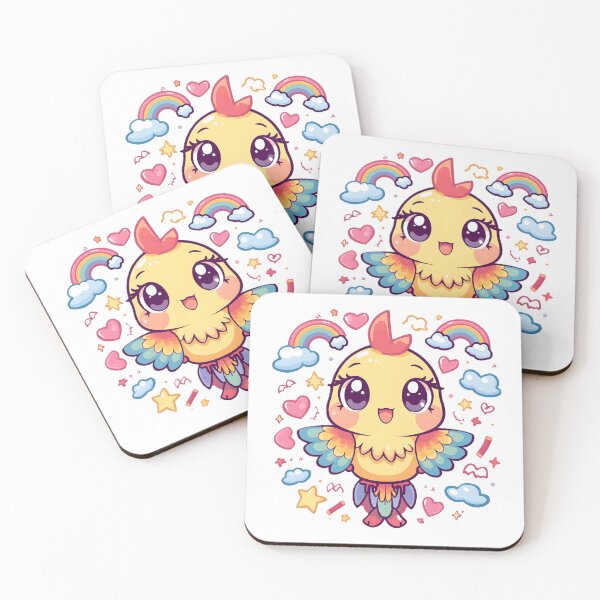 Item preview, Cute Rainbow Parrot with Hearts & Clouds | Colorful Kawaii Bird Aesthetic designed and sold by dreamz-world.