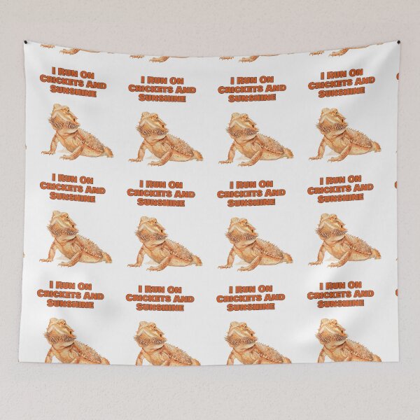 Item preview, I Run On Crickets And Sunshine Bearded Dragon Watercolor Design designed and sold by NatureUnleashed.