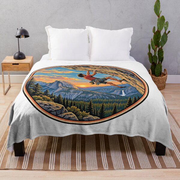 Item preview, Yosemite Rock Climber Retro | Male Climbing Art | Half Dome Mountain Landscape | Adventure Nature Illustration designed and sold by alwaysadeal.