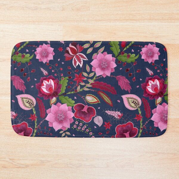 Item preview, Indian Lotus Tapestry - Midnight Indigo designed and sold by Piret Victoria Ribas.