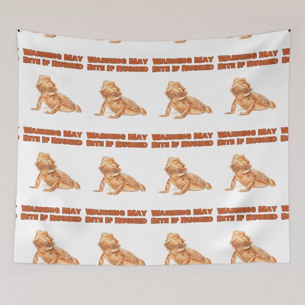 Item preview, Warning May Bite If Rushed Funny Bearded Dragon Watercolor Design designed and sold by NatureUnleashed.