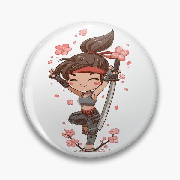 Item preview, chibi samurai warrior character designed and sold by cutemakerotart.