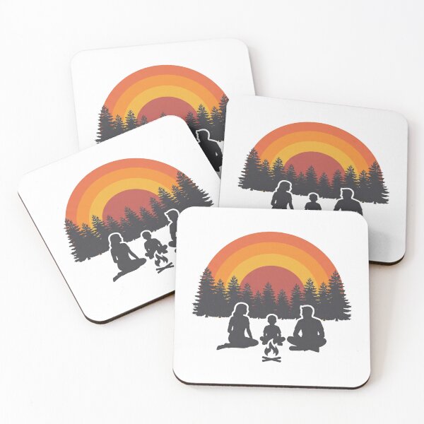 Item preview, Retro Family Camping Sunset - Minimalist Adventure Silhouette designed and sold by pattman.