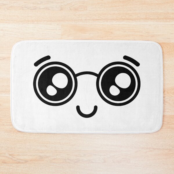 Item preview, Cute kawaii nerdy smiling happy face designed and sold by BlushyPrint.