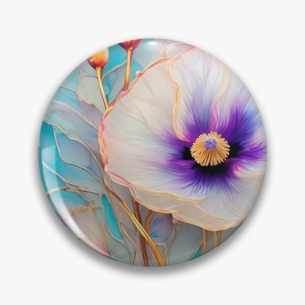 Item preview, BLUE POPPY V005 Purple Amethyst Sapphire Stained Glass Art Print Party Decoration~Baby/Bridal/Wedding/Birthday Gift Favor designed and sold by Spinning Plates 360.
