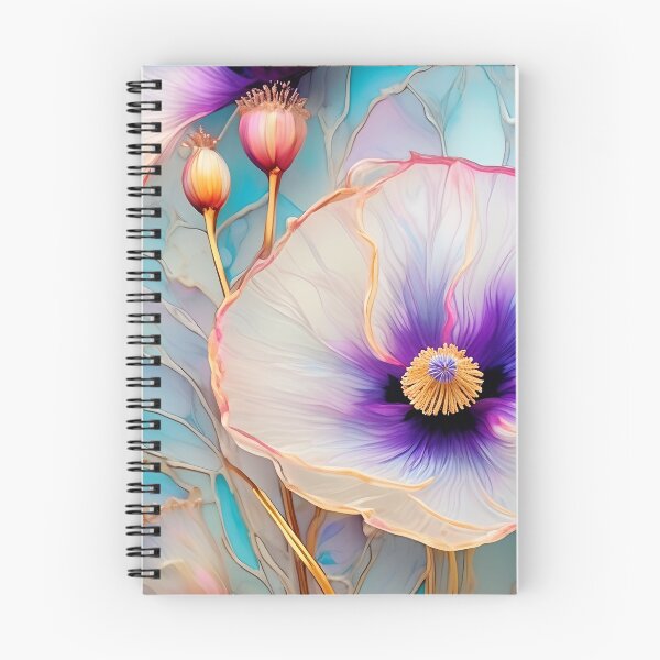 Item preview, BLUE POPPY V005 Purple Amethyst Sapphire Stained Glass Art Print Party Decoration~Baby/Bridal/Wedding/Birthday Gift Favor designed and sold by Spinning Plates 360.