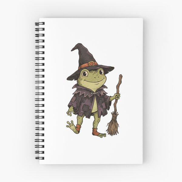 Item preview, Cute Witch Frog – Magical Woodland Halloween - Frog Witch Riding a Broom designed and sold by SOUFIANE1991.
