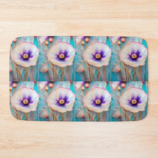 Item preview, BLUE POPPY V005 Purple Amethyst Sapphire Stained Glass Art Print Party Decoration~Baby/Bridal/Wedding/Birthday Gift Favor designed and sold by Spinning Plates 360.