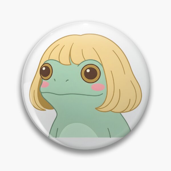 Aperçu de l'œuvre Cute Frog With Blonde Bob Hair Funny Kawaii Animal créée et vendue par Morescitaf.
