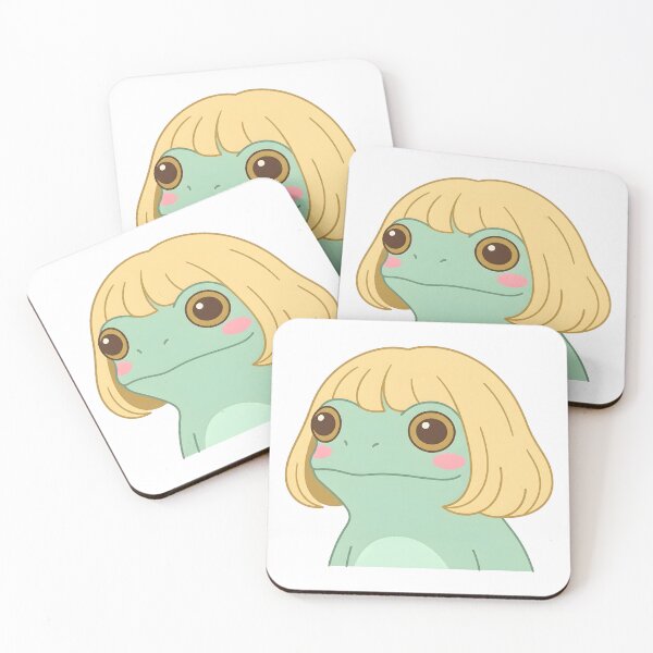 Item preview, Cute Frog With Blonde Bob Hair Funny Kawaii Animal designed and sold by Morescitaf.