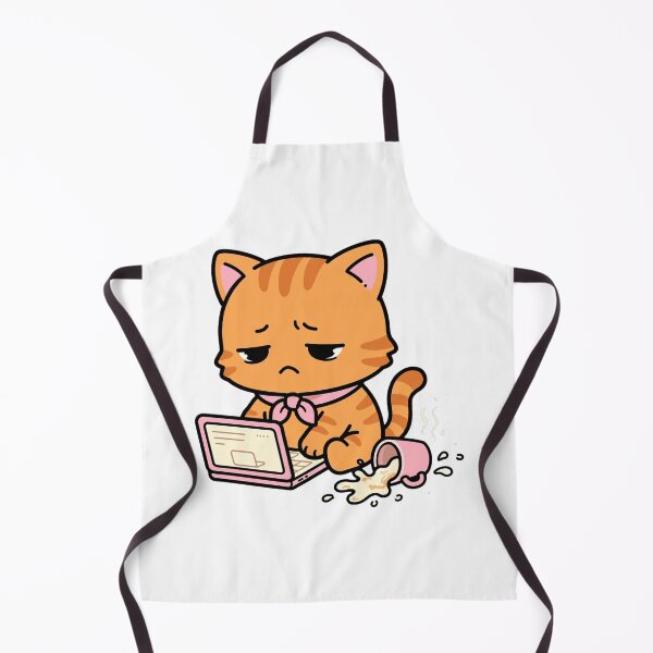 Item preview, Burnout Hours - Overwhelmed Grumpy Tabby at Laptop designed and sold by Ala'Salem| Cute Characters, Real Moods.