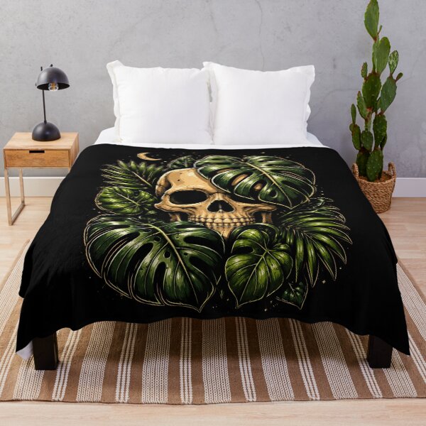 Item preview, Skull with Tropical Leaves Design Halloween designed and sold by rafaeltto.