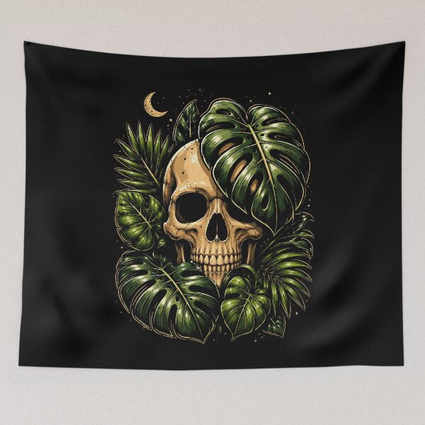 Item preview, Skull with Tropical Leaves Design Halloween designed and sold by rafaeltto.