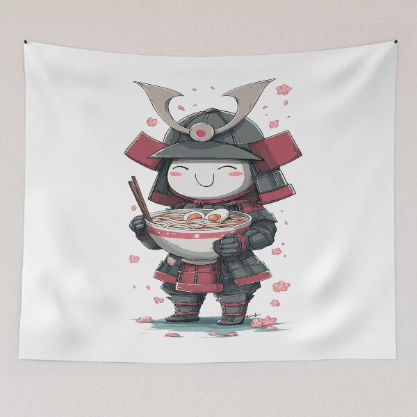 Item preview,  chibi samurai warrior ramen designed and sold by cutemakerotart.