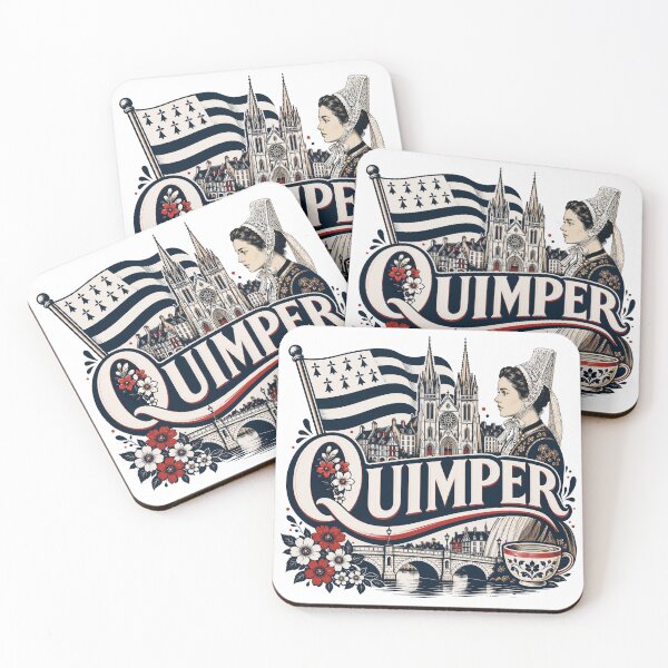 Item preview, Letrero de Quimper con la bandera bretona y símbolos de la ciudad. designed and sold by 1enchik.