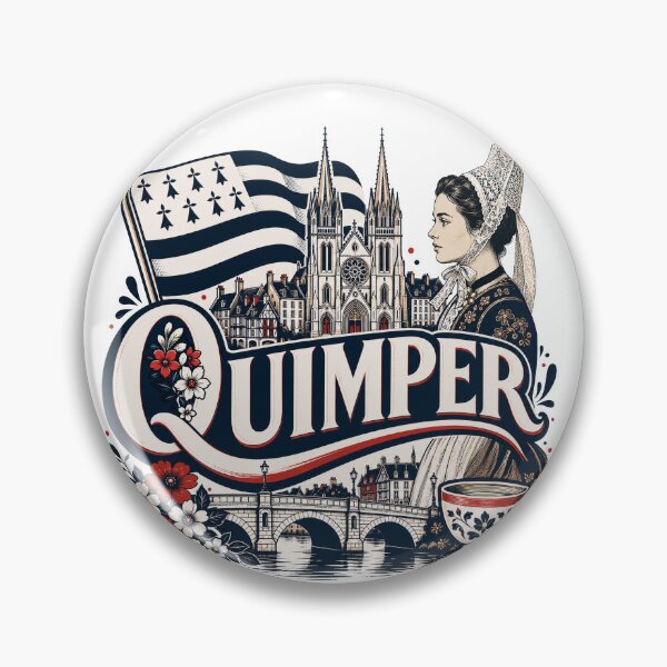 Item preview, Quimper sign with Breton flag and city symbols designed and sold by 1enchik.