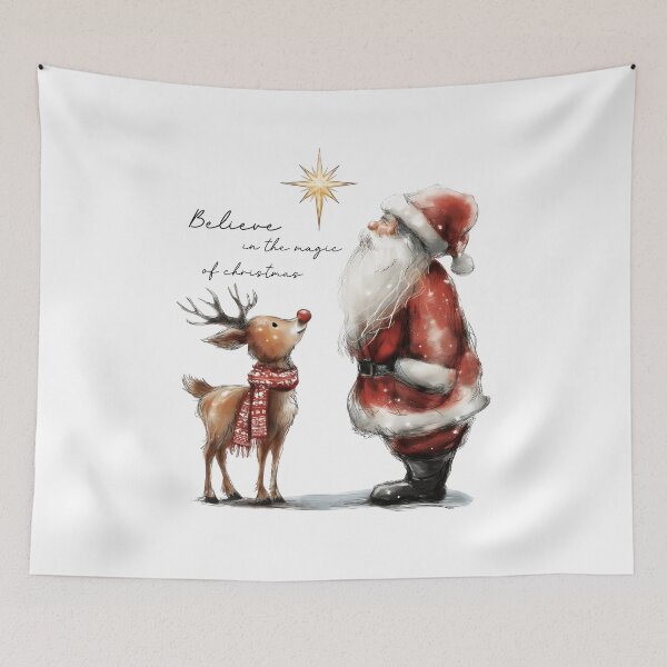 Item preview, Believe in the Magic of Christmas Shirt, Santa Reindeer Graphic Tee, Vintage Holiday Christmas Gift, Festive Winter Top designed and sold by Jessartsao.