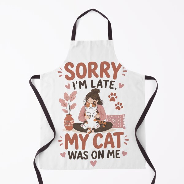 Item preview, Sorry I’m Late, My Cat Was on Me designed and sold by digital.stickerperso.com.